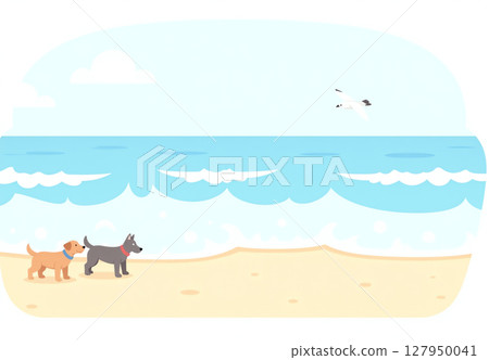 A calm beach Sunday 127950041