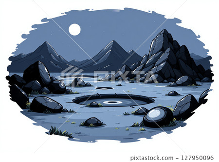 Moonlit Lakeside Moonlit Lakeside 127950096