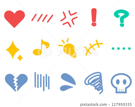 情緒表達圖示設定彩色向量插圖 127950335