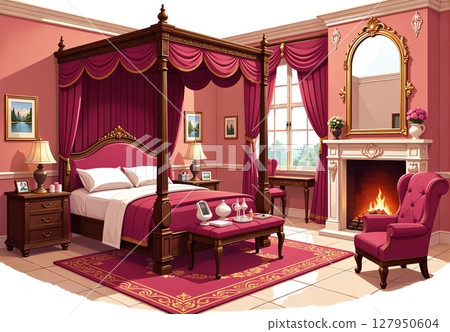 Royal and aristocratic bedroom 127950604