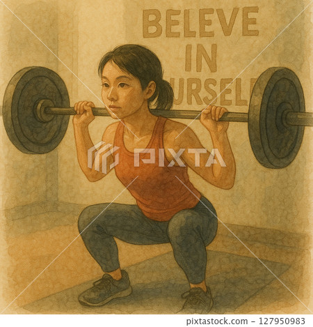 水彩風格女性進步、深度訓練、自信口號、自信、內在健康、以身體為中心、力量 水彩風格女性進步、深度訓練、自信口號、自信、內在健康、以身體為中心、力量 127950983