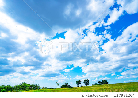 藍天和雲彩和大草原 藍天和雲彩和大草原 127951204
