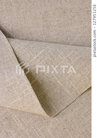 brown hemp viscose natural fabric cloth, sackcloth rough texture of textile fashion 127951258