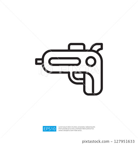 Minimalist Outline of a Toy Handgun for Safe and Imaginative Play Among Children Minimalist Outline of a Toy Handgun for Safe and Imaginative Play Among Children 127951633
