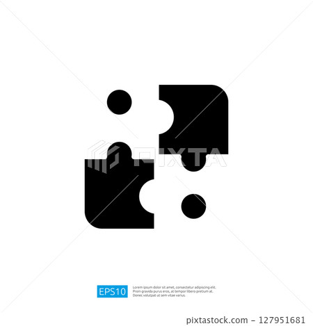 Creative abstract puzzle pieces in black design representing problem solving and cognitive challenges for educational and entertainment purposes in modern styling Creative abstract puzzle pieces in black design representing problem solving and cognitive challenges for educational and entertainment purposes in modern styling 127951681