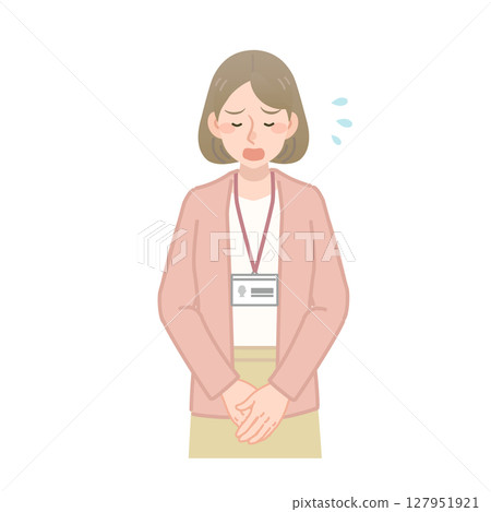 女員工道歉的向量圖 127951921