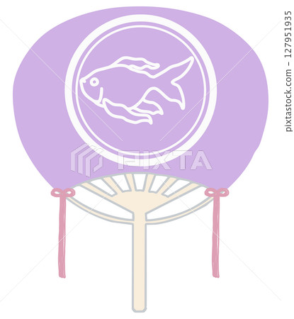 Simple fan illustration Goldfish Purple 127951935