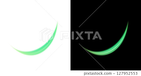 Green luminous streaks (transparent and black backgrounds) 127952553