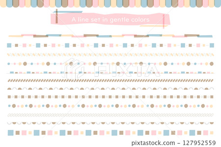 A line set in gentle colors 127952559