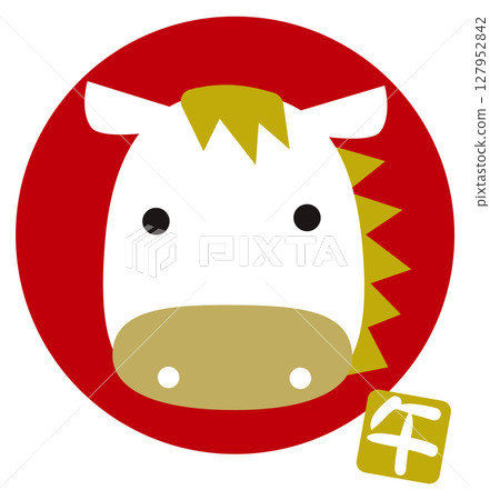 2026 Year of the Horse icon illustration / circle, red 127952842