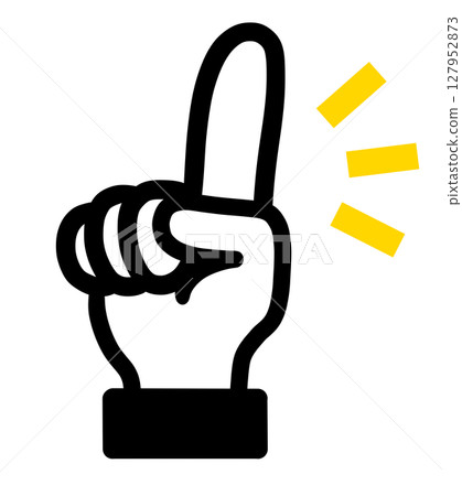 Pointing icon symbol sign touch one point hand illustration Pointing icon symbol sign touch one point hand illustration 127952873