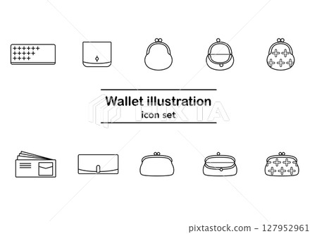Stock Illustration: Simple vector icon set depicting various wallets 127952961