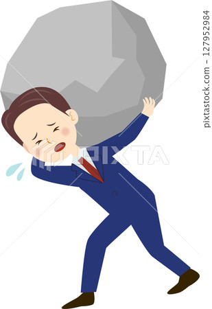 承受著沉重負擔的商人 承受著沉重負擔的商人 127952984