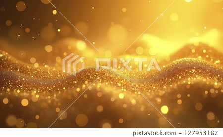Light Sparkle Overlay On Golden Texture 127953187