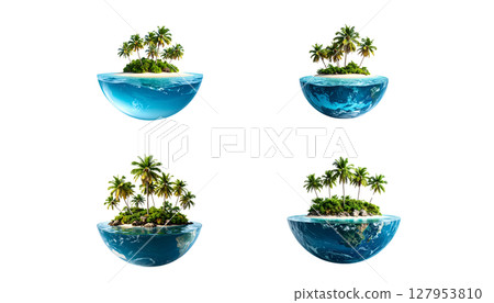 Green potted plant isolated on white 127953810