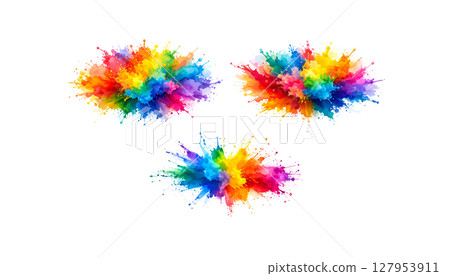 Abstract colorful watercolor paint splash with artistic grunge texture and rainbow pattern Abstract colorful watercolor paint splash with artistic grunge texture and rainbow pattern 127953911