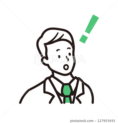 A simple illustration of a businessman's upper body having an idea A simple illustration of a businessman's upper body having an idea 127953935