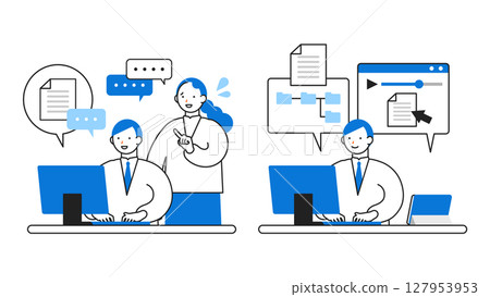 推動數位轉型(DX)的社會圖解 透過電子學習消除對個人的依賴 推動數位轉型(DX)的社會圖解 透過電子學習消除對個人的依賴 127953953