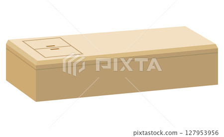 簡單的木棺材圖像插圖 127953956