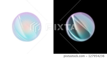 柔和的漸層抽象球體（透明黑色背景） 127954236