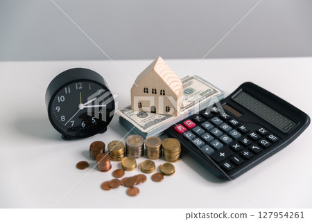 Business concept growth involves strategic financial management money loan investment bank real estate economic development encourage save buy home car education income stack investment economy return 127954261