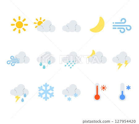 simple cute weather icon set 127954420