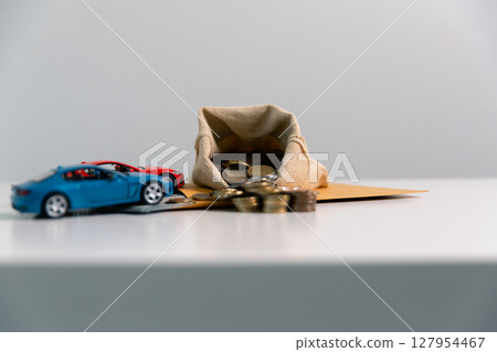 Business concept growth involves strategic financial management money loan investment bank real estate economic development encourage save buy home car education income stack investment economy return 127954467