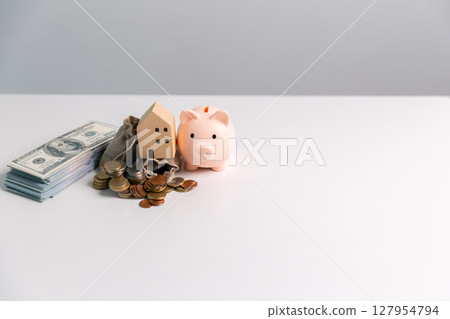 Business concept growth involves strategic financial management money loan investment bank real estate economic development encourage save buy home car education income stack investment economy return 127954794