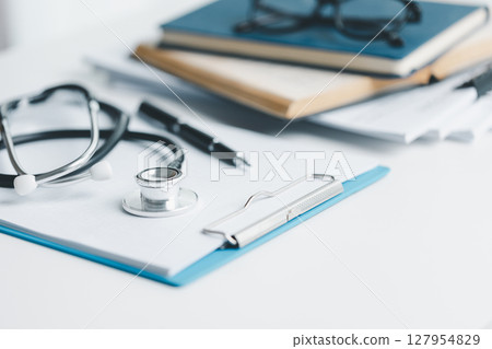 Concept business education essential idea globalization, student learn and study in university and colleges to master knowledge needed travel global economy. book stethoscope for medical health care 127954829