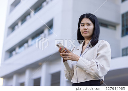 Future remote work combines technology smart phone connection online white digital business woman enable e-learning productivity while travel blend comfort modern devices serenity computer equipment 127954965