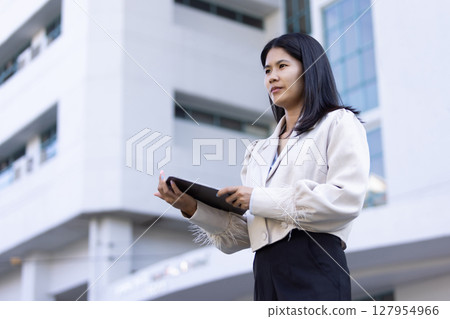 Future remote work combines technology smart phone connection online white digital business woman enable e-learning productivity while travel blend comfort modern devices serenity computer equipment 127954966