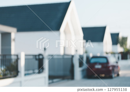 Blur background home model business concept involves sell financial management investment bank loan ownership income economy finance investments purchasing apartment estate strategic save tax sale 127955138