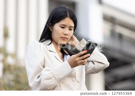 Future remote work combines technology smart phone connection online white digital business woman enable e-learning productivity while travel blend comfort modern devices serenity computer equipment Future remote work combines technology smart phone connection online white digital business woman enable e-learning productivity while travel blend comfort modern devices serenity computer equipment 127955369