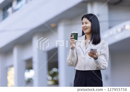 Future remote work combines technology smart phone connection online white digital business woman enable e-learning productivity while travel blend comfort modern devices serenity computer equipment Future remote work combines technology smart phone connection online white digital business woman enable e-learning productivity while travel blend comfort modern devices serenity computer equipment 127955738