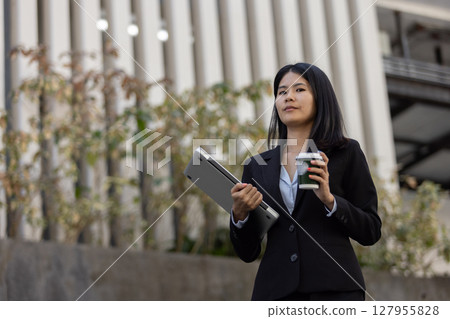 Future remote work combines technology smart phone digital business woman enable e-learning productivity while travel blend comfort modern devices serenity computer equipment connection online world Future remote work combines technology smart phone digital business woman enable e-learning productivity while travel blend comfort modern devices serenity computer equipment connection online world 127955828