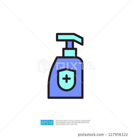 Icon of a Pump Disinfectant Bottle for Clean and Disinfecting Purposes 127956122