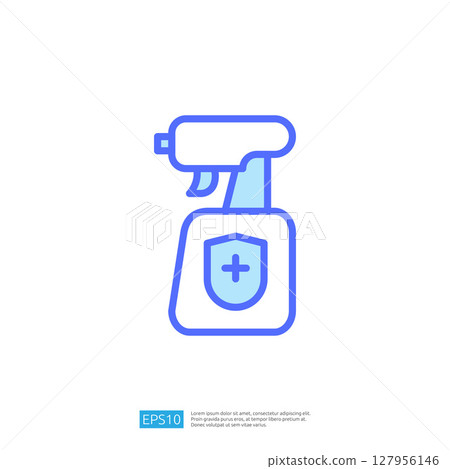 Disinfecting Spray Bottle Icon for Cleaning and Hygiene in Healthcare and Home Environments 127956146