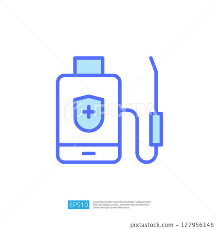 Medical Disinfecting Icon Featuring Shield Symbol for Health Protection and Hygiene Management 127956148