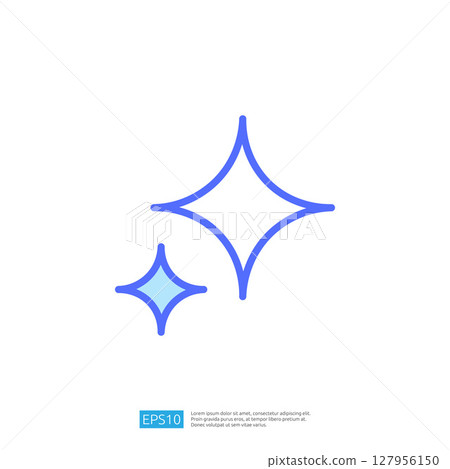 Sparkling Clean and Disinfect Icon Representing Freshness and Hygiene with Radiant Glimmers in Blue and Bright Shapes 127956150