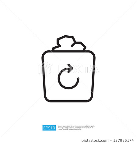Recycling Bin Icon with Clean and Disinfect Theme Representing Efficient Waste Management and Eco-Friendly Practices 127956174