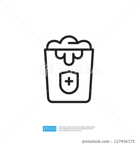 Sanitizing Liquid Container Icon for Clean and Disinfect Practices in Health and Hygiene Themed Environment 127956175