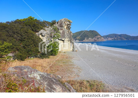 "World Heritage Site" Kumano Kodo/Iseji's "Lion Rock" and Shichirigahama Beach / Nationally designated natural monument 127956501