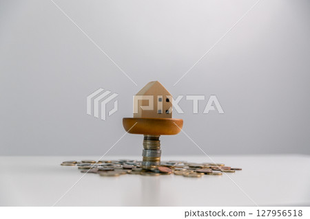 Business concept growth involves strategic financial management money loan investment bank real estate economic development encourage save buy home car education income stack investment economy return 127956518