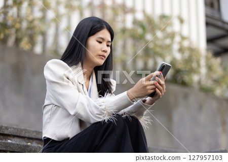 Future remote work combines technology smart phone connection online white digital business woman enable e-learning productivity while travel blend comfort modern devices serenity computer equipment Future remote work combines technology smart phone connection online white digital business woman enable e-learning productivity while travel blend comfort modern devices serenity computer equipment 127957103