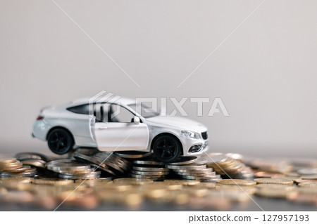 Business car concept growth involves strategic financial management money loan investment bank real estate economic development encourage accountancy save buy income stack investment economy return 127957193