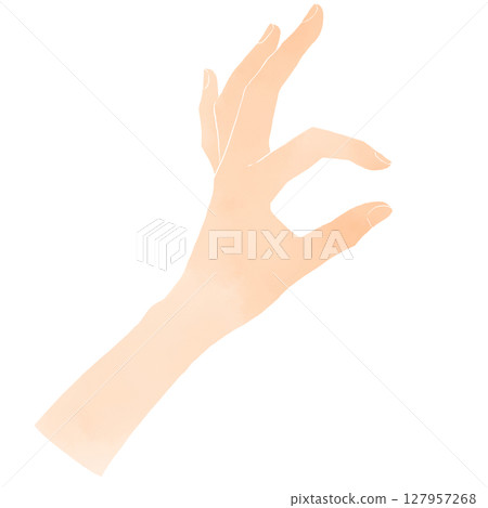 Illustration of a hand making a pinching gesture Illustration of a hand making a pinching gesture 127957268