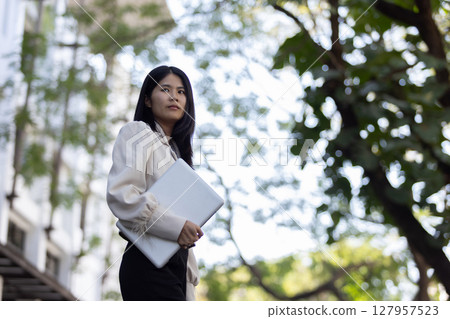 Future remote work combines technology smart phone connection online white digital business woman enable e-learning productivity while travel blend comfort modern devices serenity computer equipment Future remote work combines technology smart phone connection online white digital business woman enable e-learning productivity while travel blend comfort modern devices serenity computer equipment 127957523