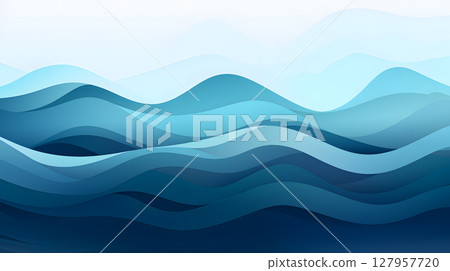 Abstract background art with beautiful wave patterns in shades of blue 127957720