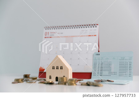 Business concept growth involves strategic financial management money loan investment bank real estate economic development encourage save buy home car education income stack investment economy return 127957733