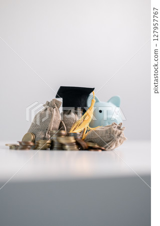 Business concept growth involves strategic financial management money loan investment bank real estate economic development encourage save buy home car education income stack investment economy return 127957767